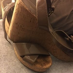 Tan patent cork Dolce Vita Wedges